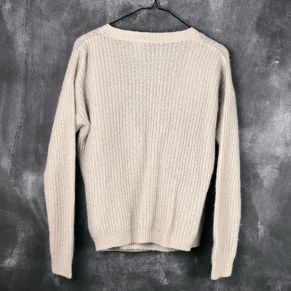 Grey wrap sweater H&M divided xs cozy v neck - Picture 3 of 7